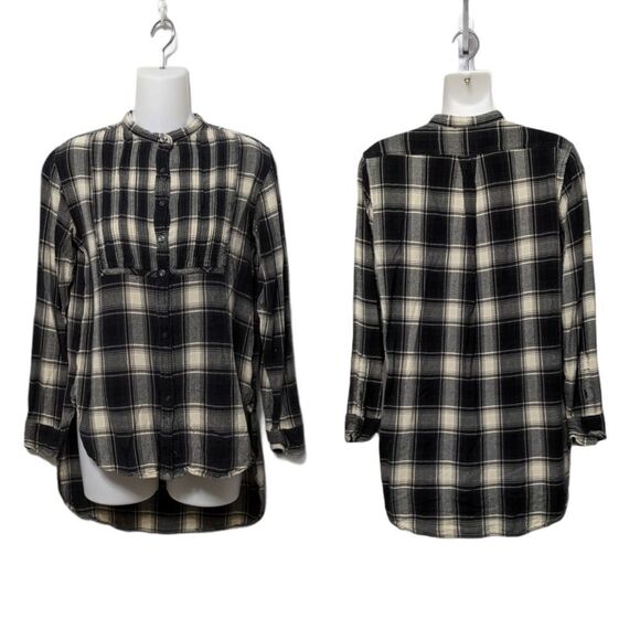 DENIM & SUPPLY Plaid Pintuck Popover Hi-Lo Tunic M - Picture 6 of 6